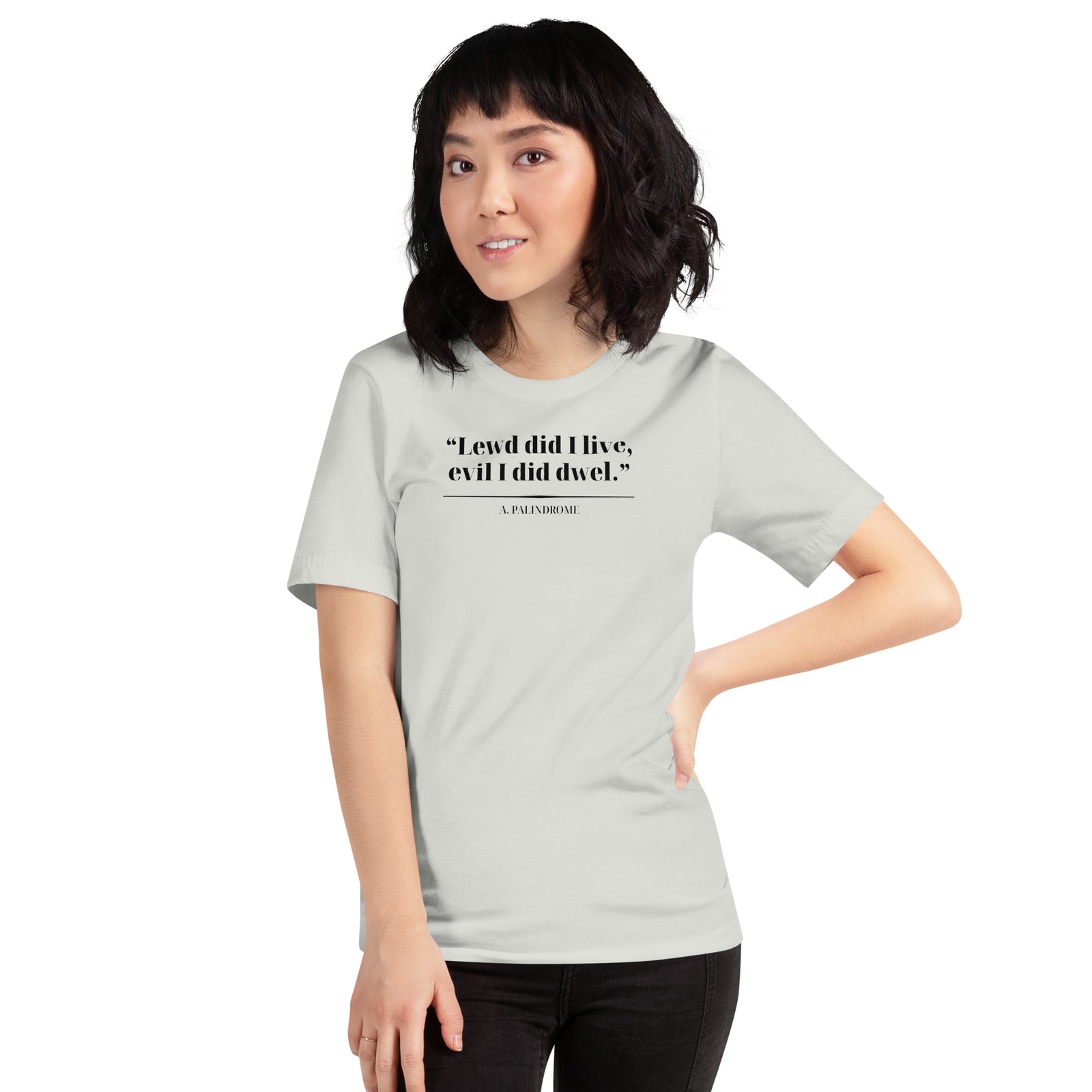 Product mockup Palindrome Literary Wordplay Tee — view 7