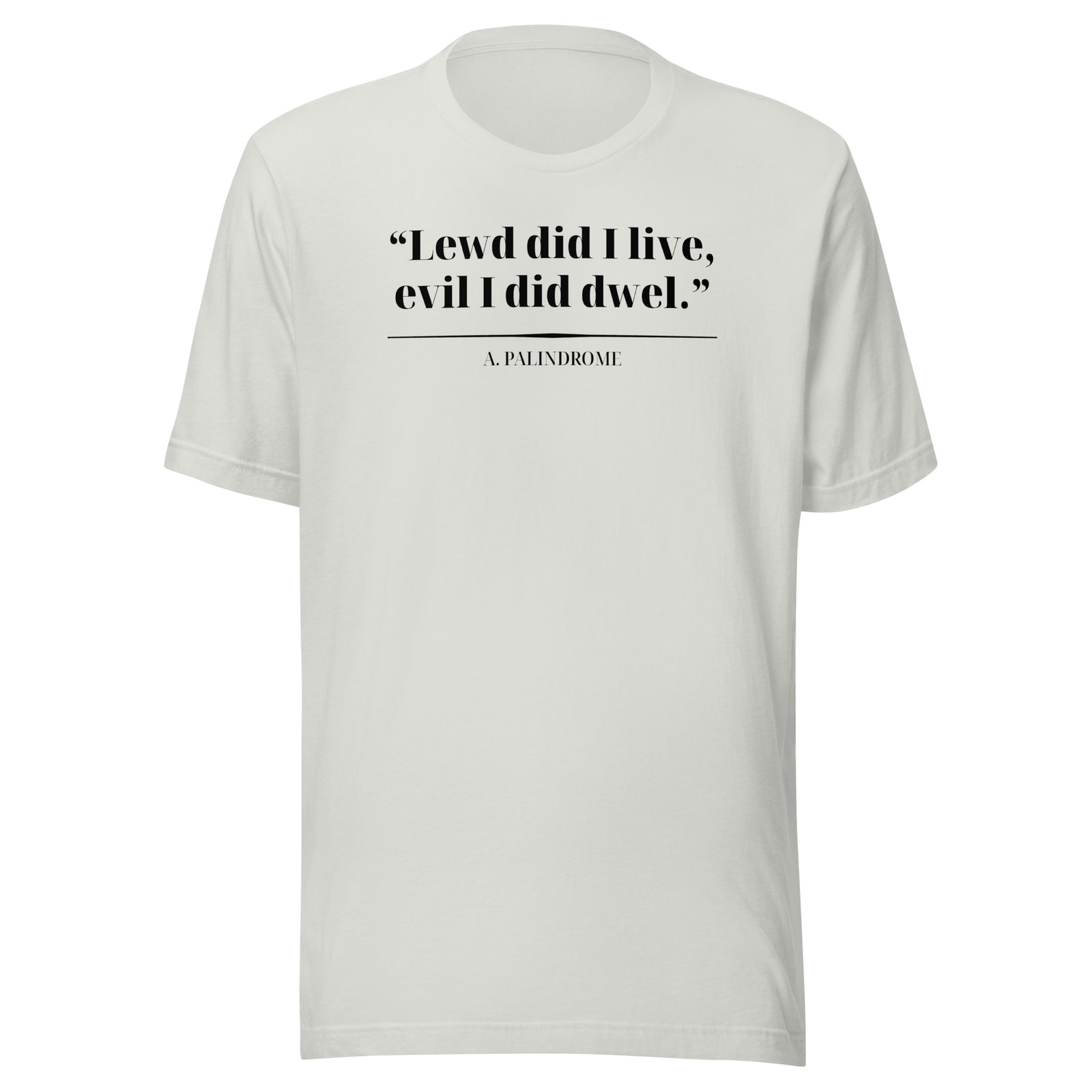 Product mockup Palindrome Literary Wordplay Tee — view 8