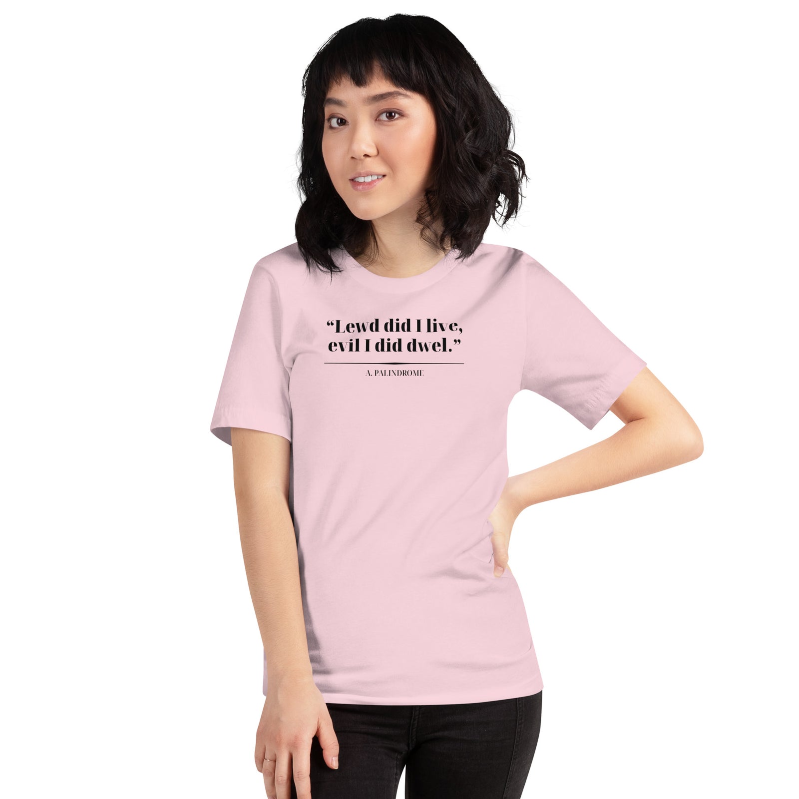 Product mockup Palindrome Literary Wordplay Tee — view 5