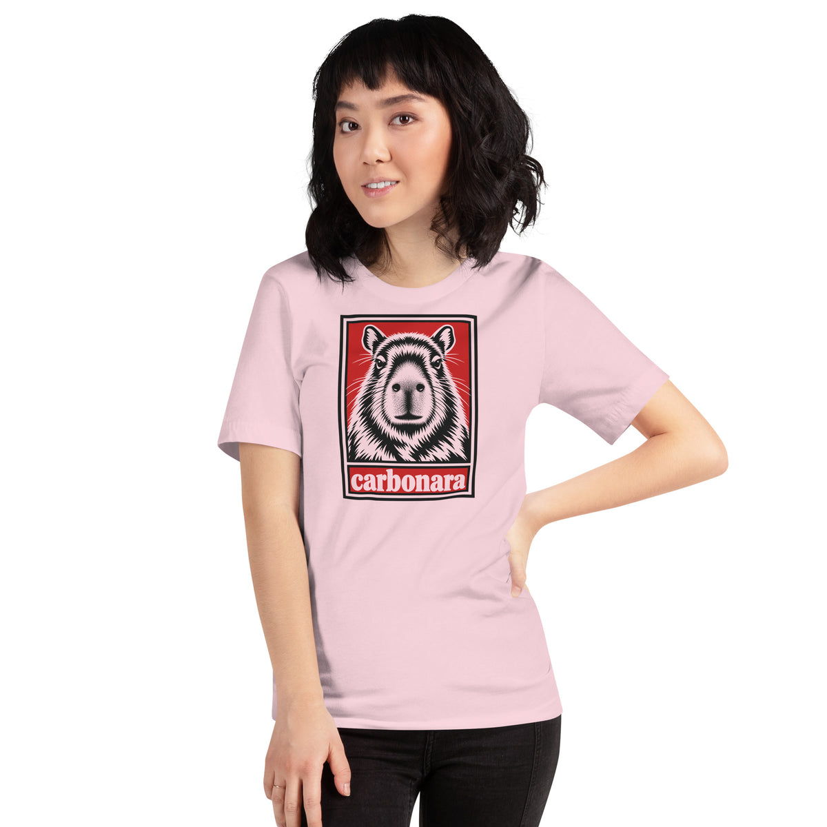 Capybara Carbonara T-Shirt Graphic Tee — back view