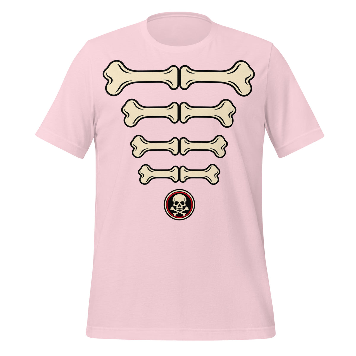 Bare Bones Ribs Stacked Skeleton T-Shirt Graphic Tee — view 5