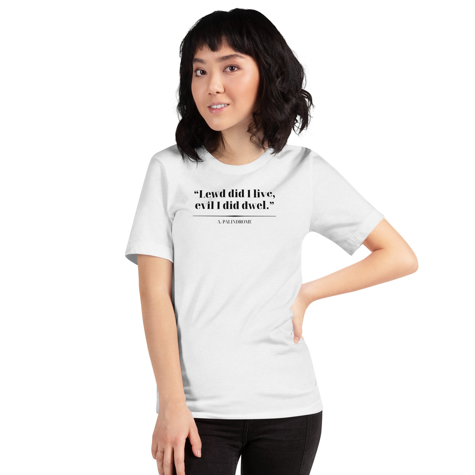 Product mockup Palindrome Literary Wordplay Tee — view 9