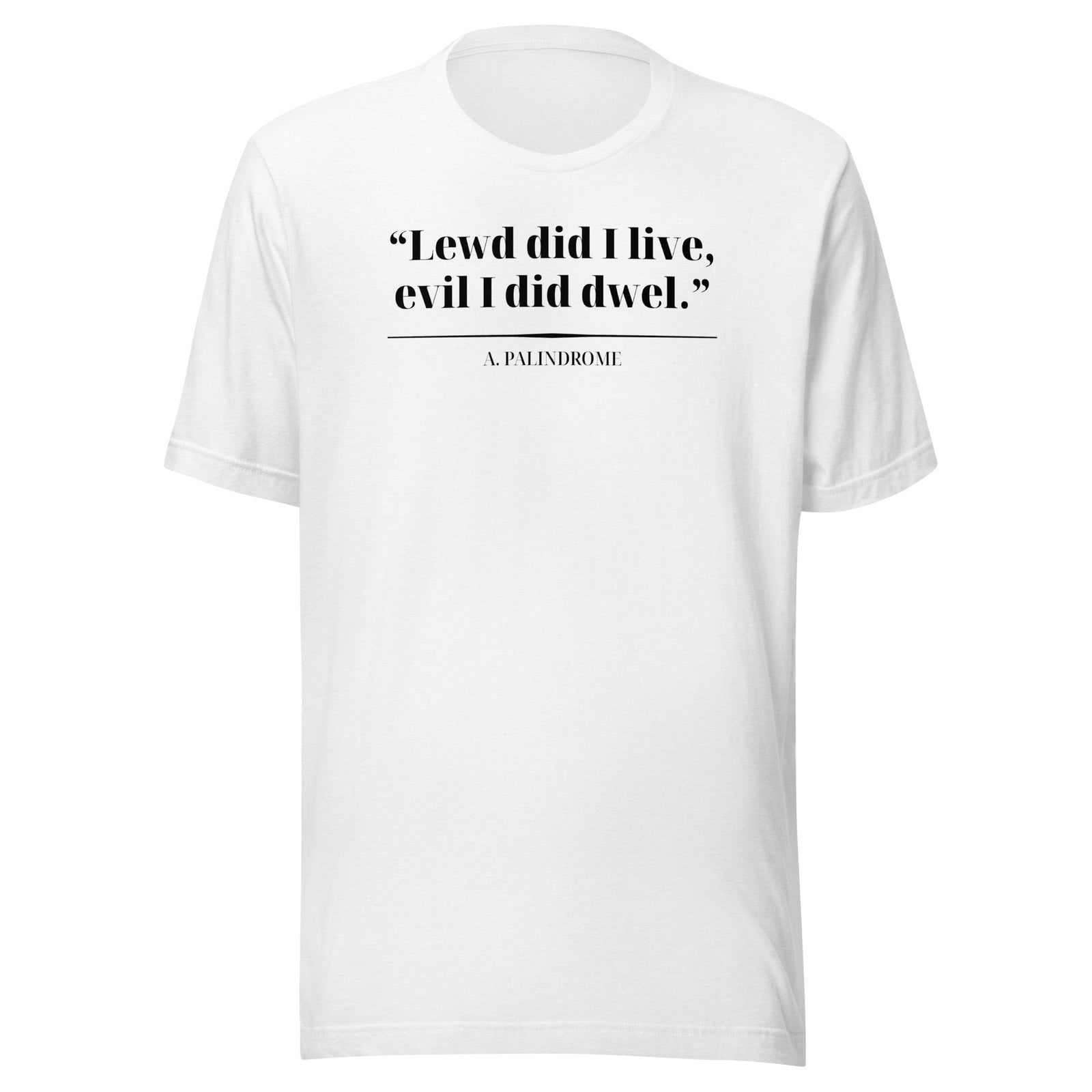 Product mockup Palindrome Literary Wordplay Tee — view 10
