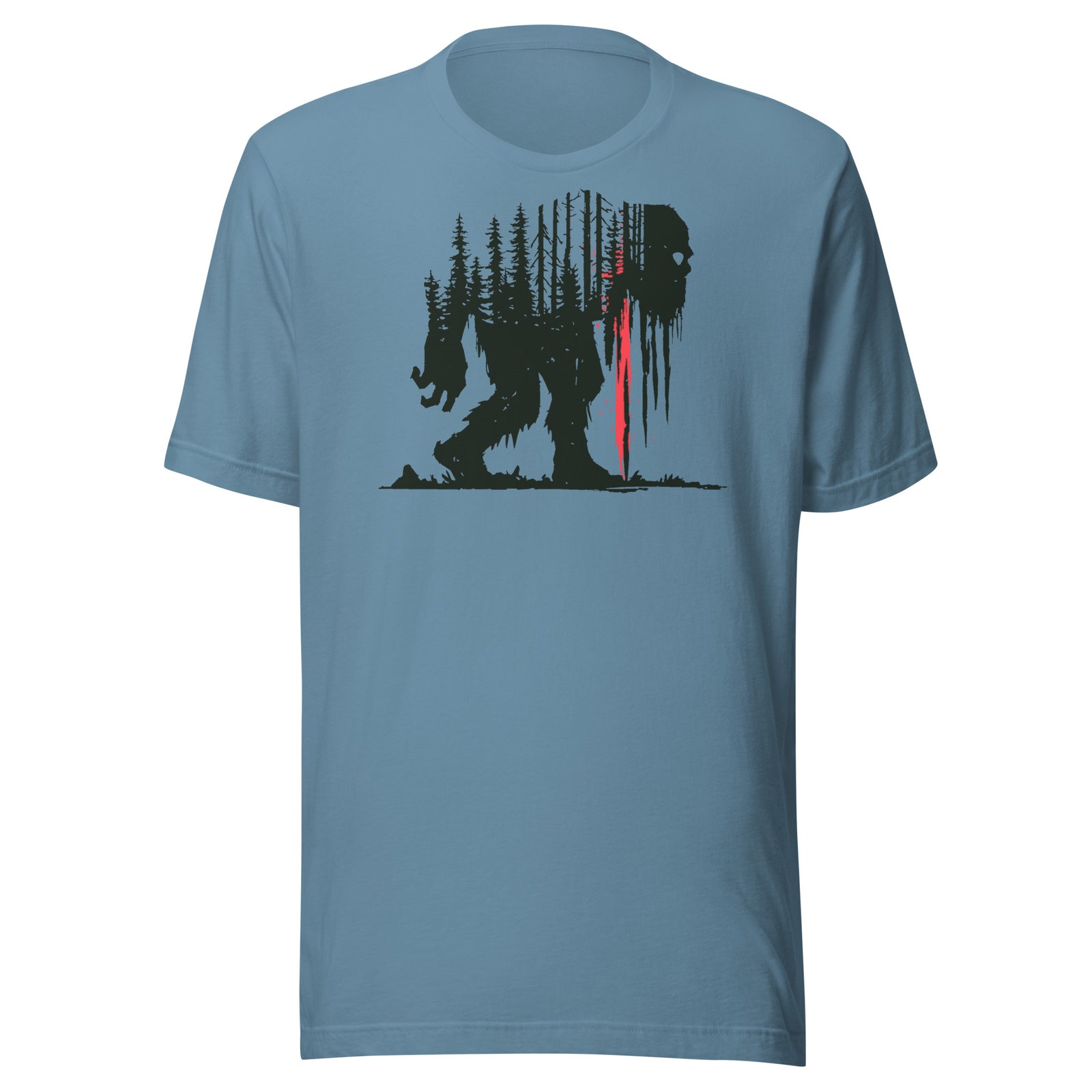 Sasquatch Forest Silhouette Bigfoot Graphic Shirt Graphic Tee — view 4