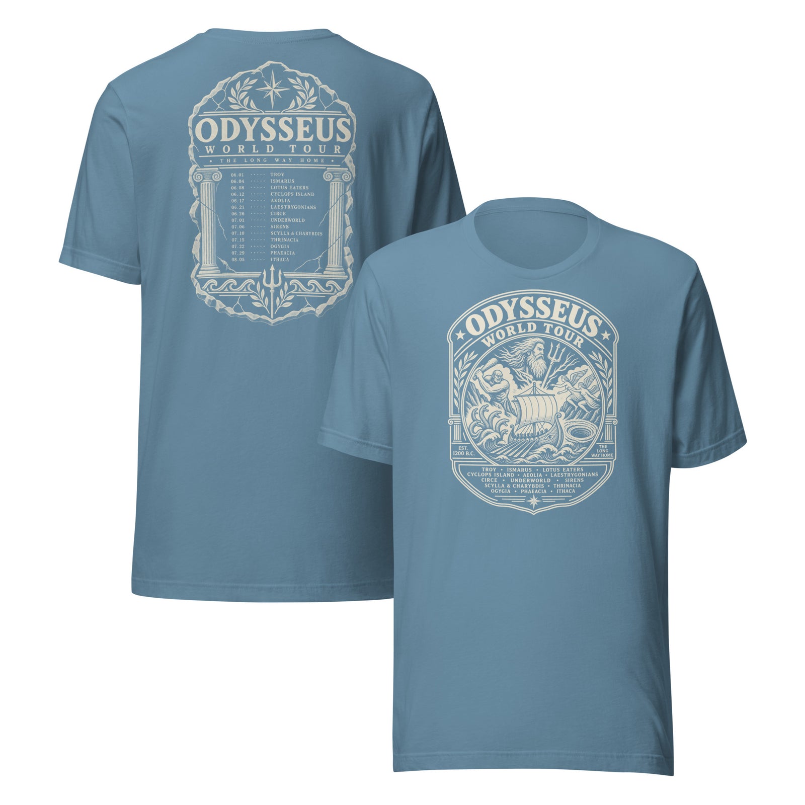 Odysseus World Tour - The Long Way Home Shirt Graphic Tee — front view