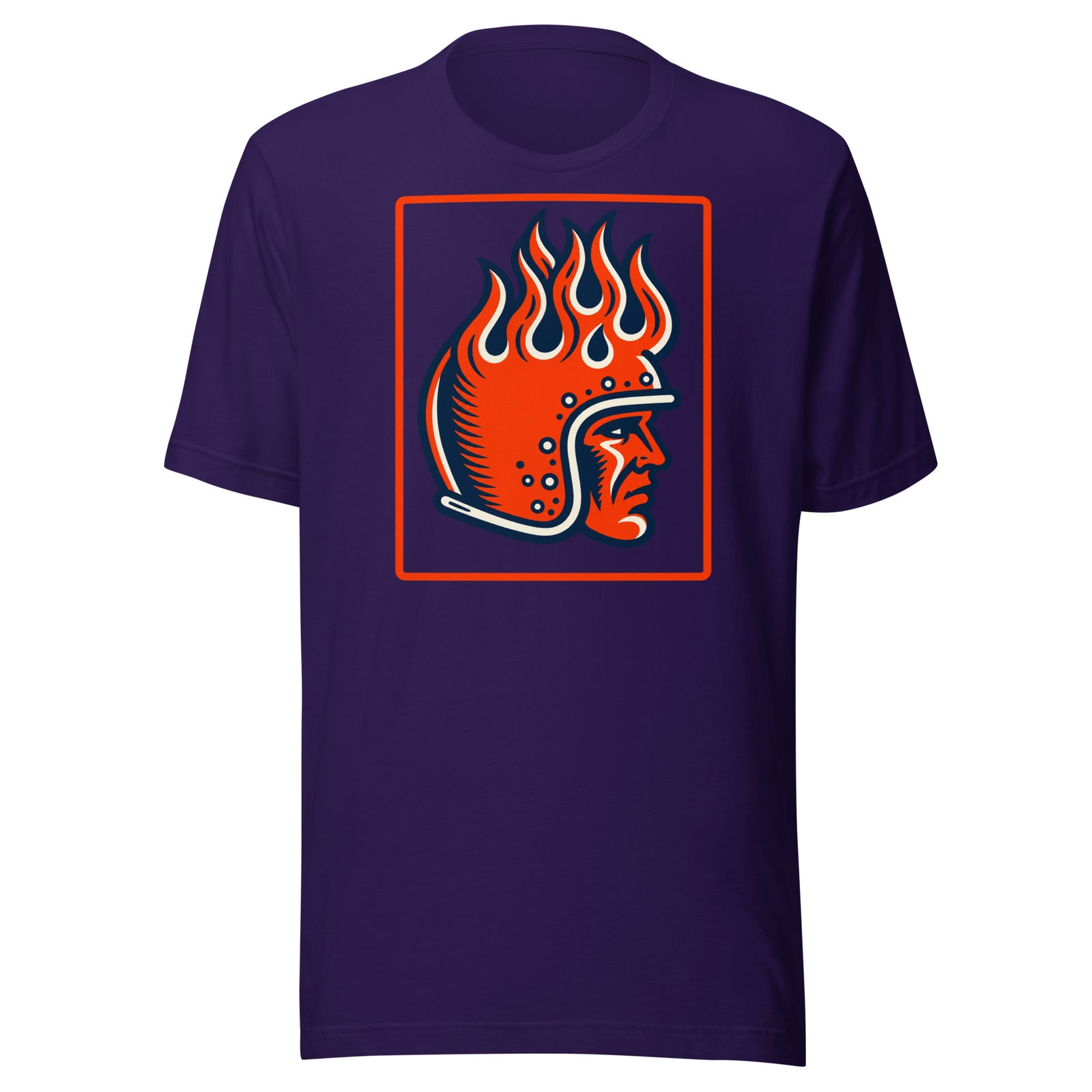 Flaming Helmet Racer Vintage Graphic Shirt Graphic Tee — view 4