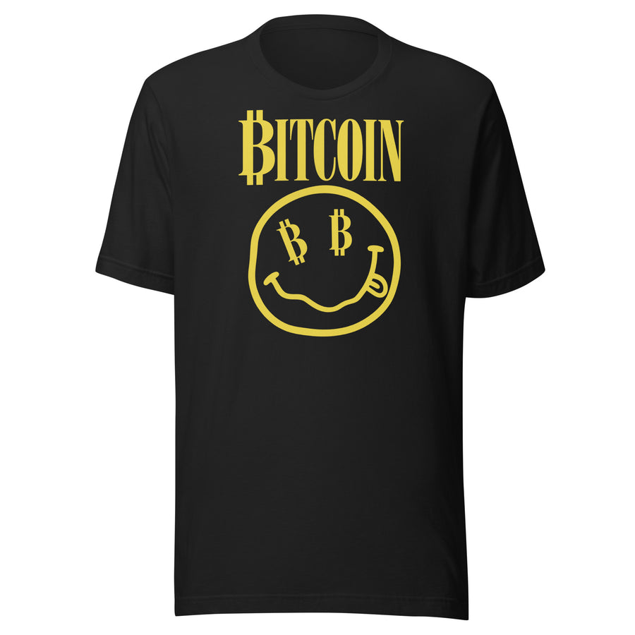 Bitcoin Smiley Face T-Shirt Bitcoin Smiley Crypto Graphic Tee — back view