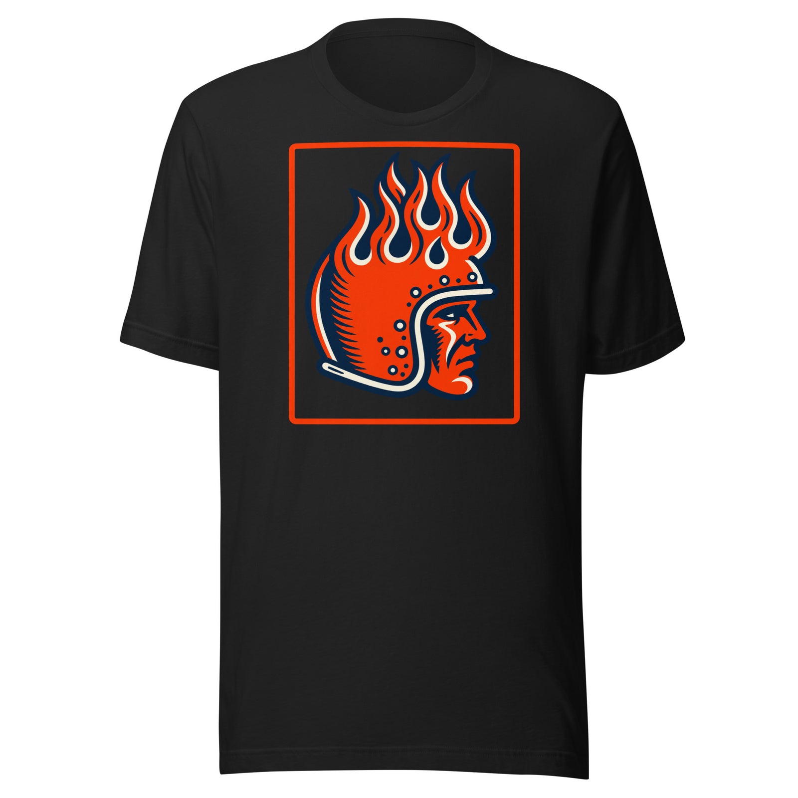 Flaming Helmet Racer Vintage Graphic Shirt Graphic Tee — back view
