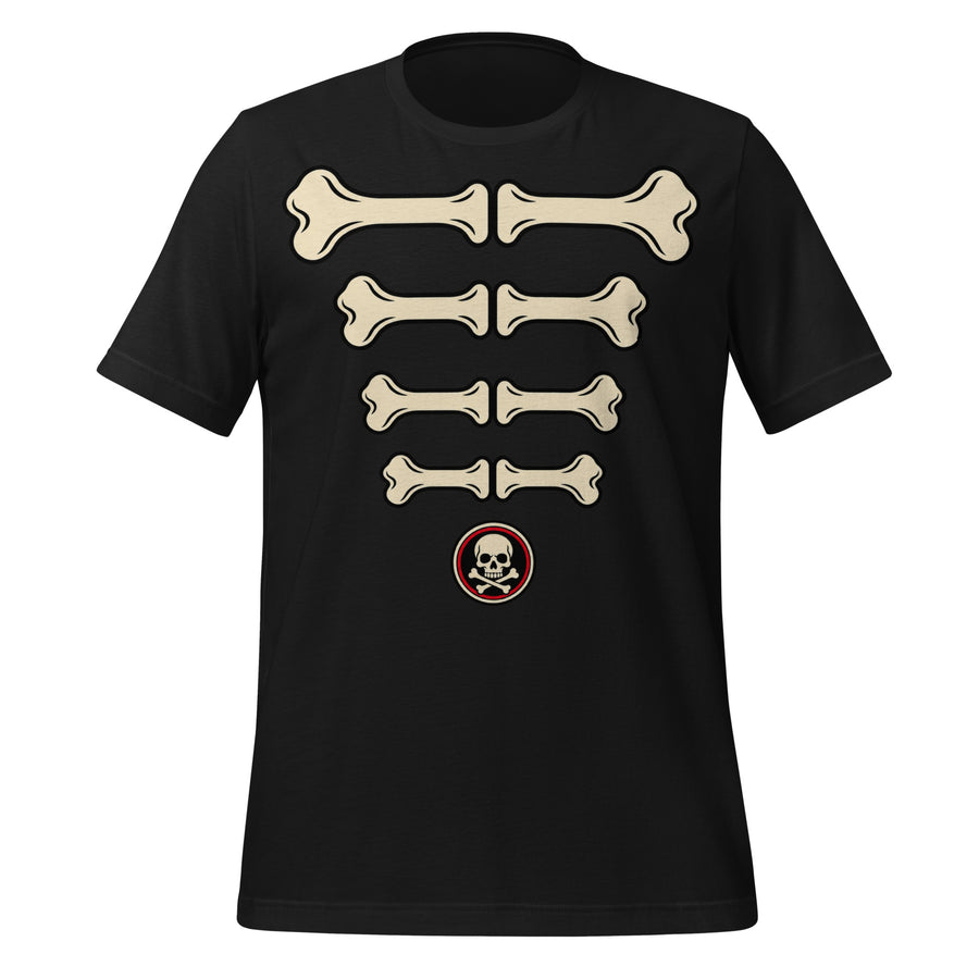 Bare Bones Ribs Stacked Skeleton T-Shirt graphic tee