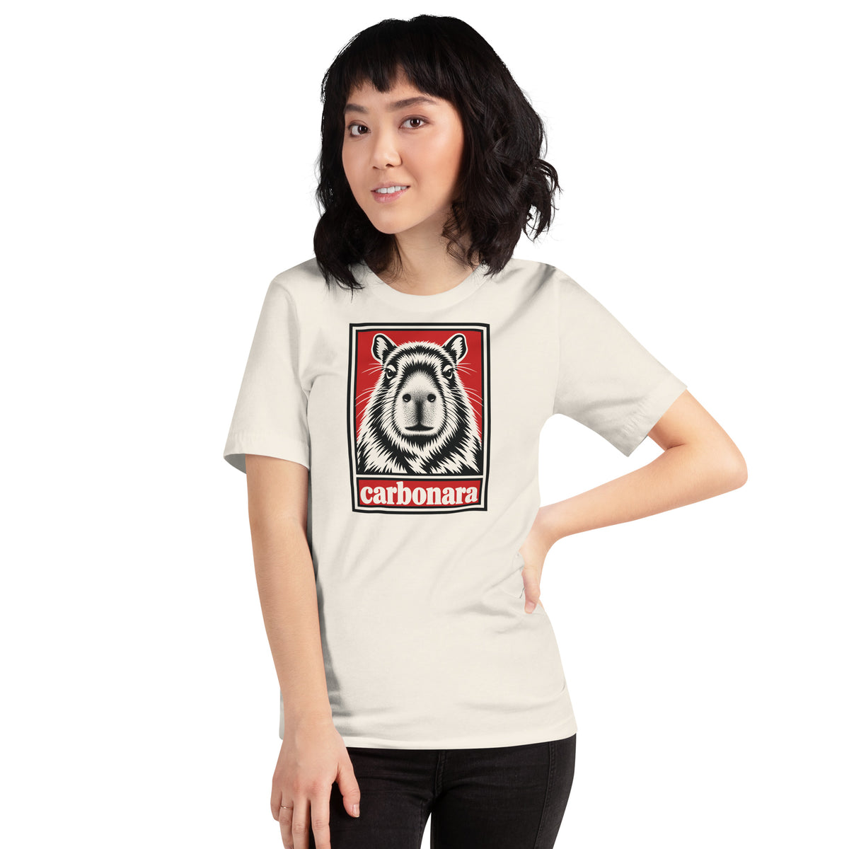 Capybara Carbonara T-Shirt Graphic Tee — view 6