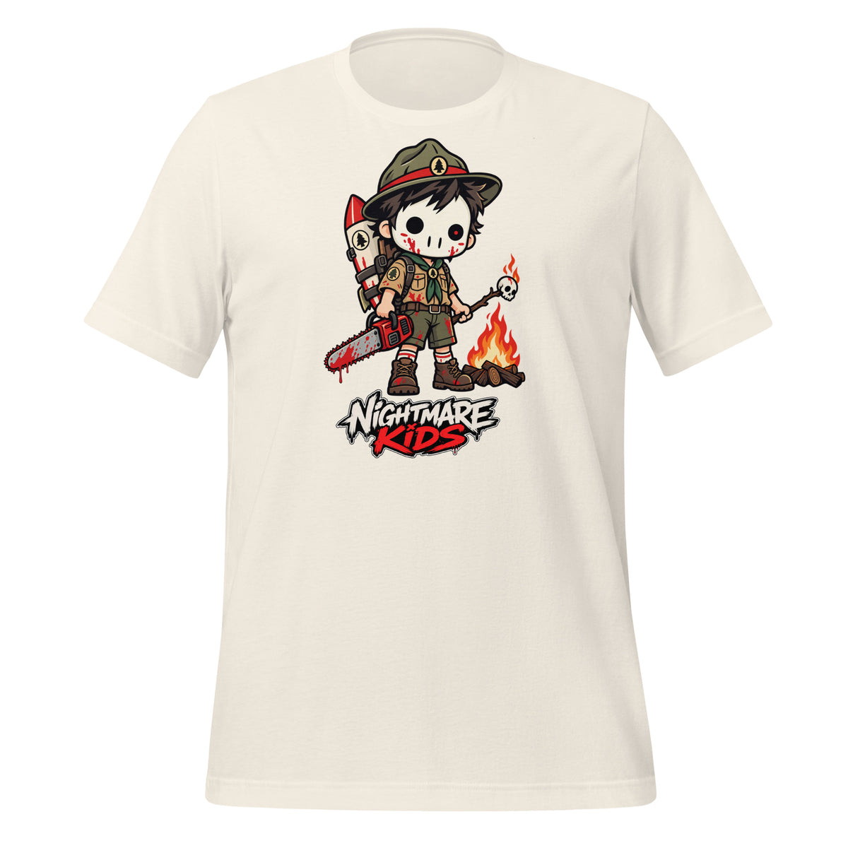 Nightmare Kids Camp Scout Chainsaw Shirt Graphic Tee — view 6