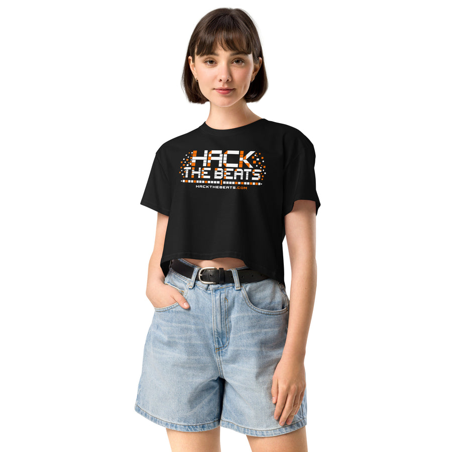 Hack the Beats Music By Code Women’s Crop Top graphic tee